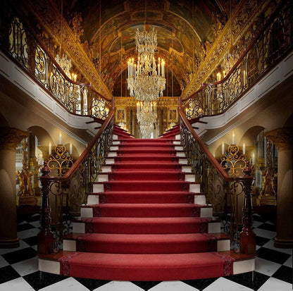 Checkered Palace Stairway Photo Backdrop - Basic 10  x 8  