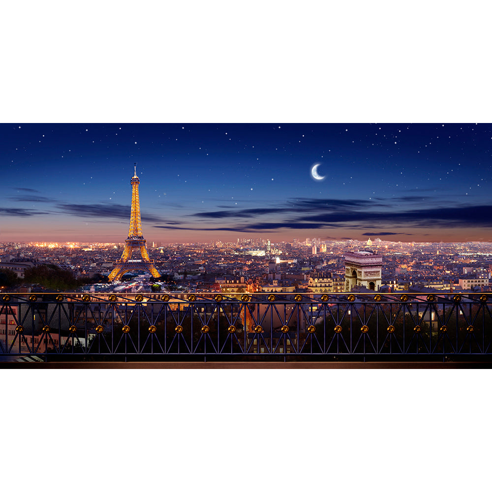 Eiffel Tower At Dusk Photo Backdrop Background 20x10