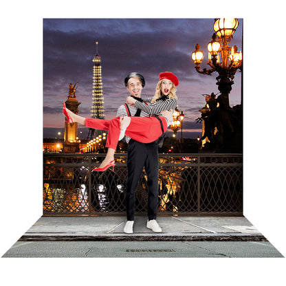 Paris Bridge Eiffel Tower Photography Backdrop