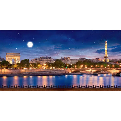 Eiffel Tower Moonlit Paris Photo Backdrop Alba Backgrounds