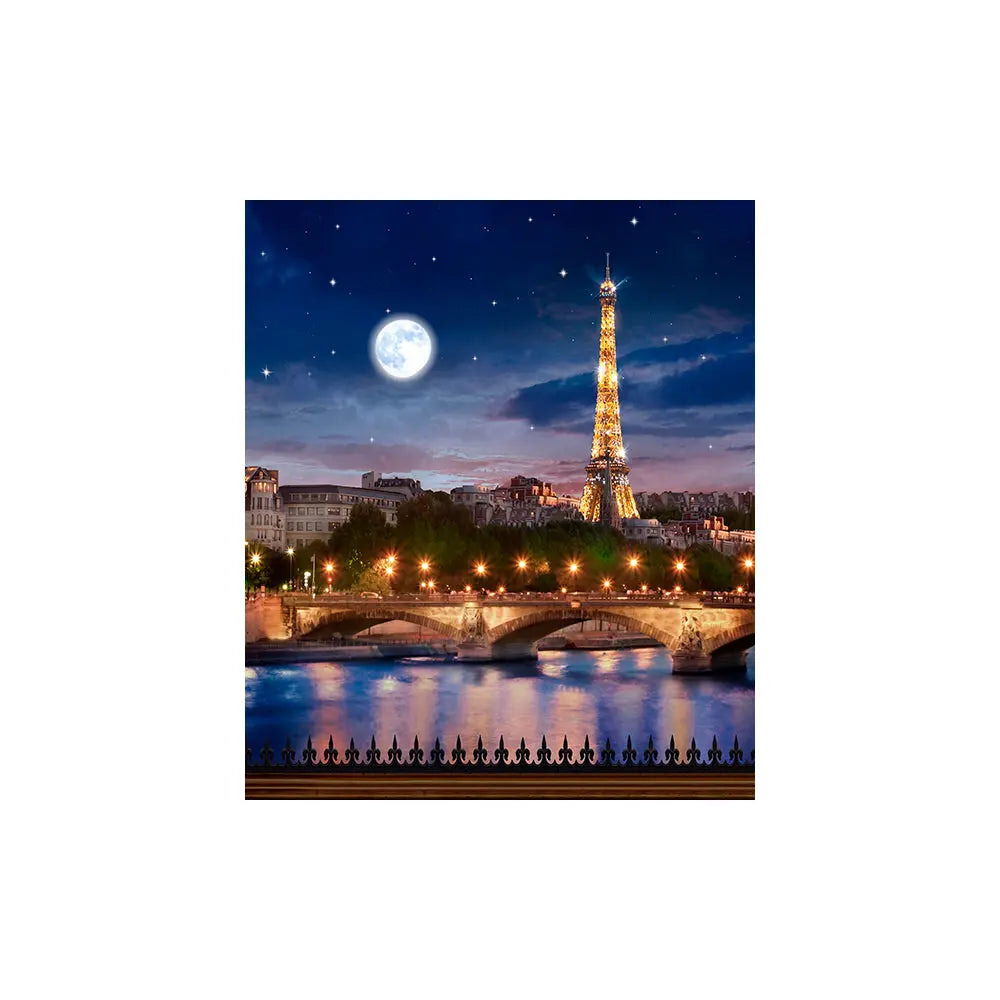 Eiffel Tower Moonlit Paris Photo Backdrop Alba Backgrounds