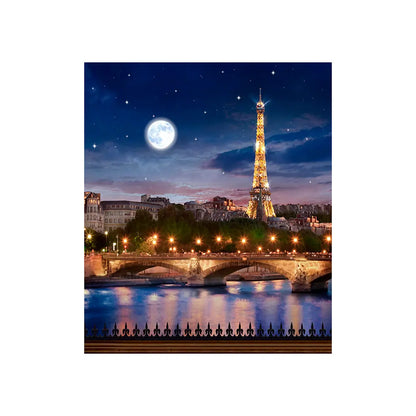 Eiffel Tower Moonlit Paris Photo Backdrop Alba Backgrounds