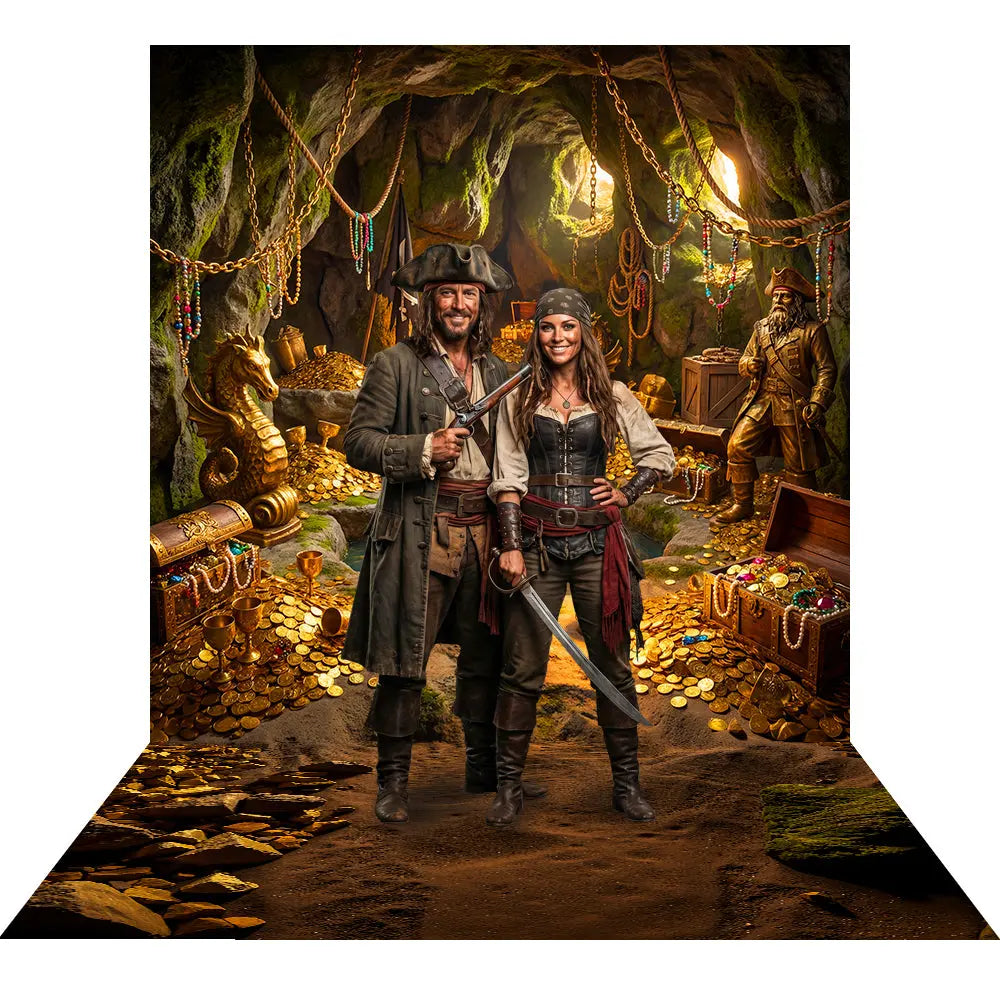 Pirate Cave Backdrop, Peter Pan Fabric Background Alba Backgrounds