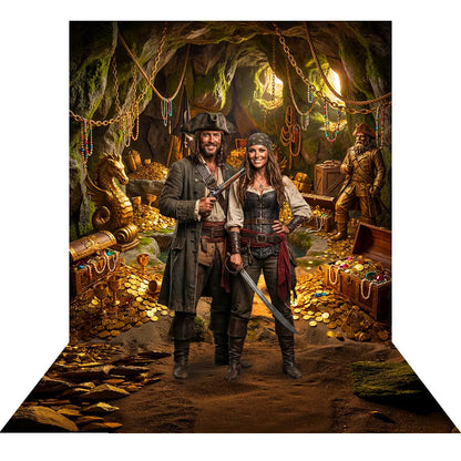 Pirate Cave Backdrop, Peter Pan Fabric Background Alba Backgrounds
