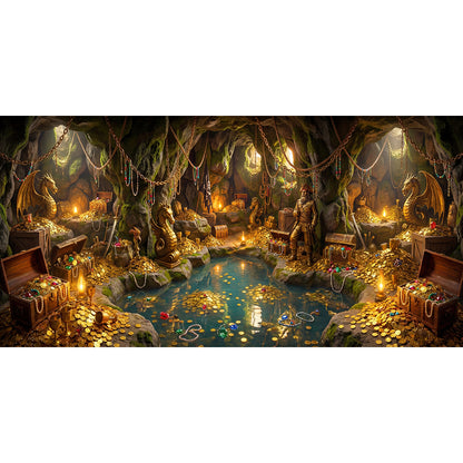 Pirate Cave, Wide Fabric Background