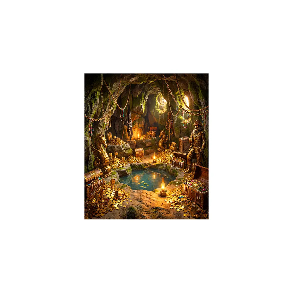 Pirate Cave Backdrop, Peter Pan Fabric Background Alba Backgrounds