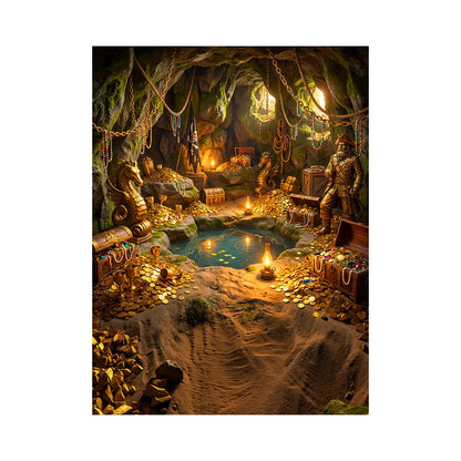 Pirate Cave Backdrop, Peter Pan Fabric Background Alba Backgrounds