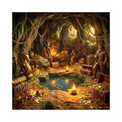 Pirate Cave Backdrop, Peter Pan Fabric Background Alba Backgrounds