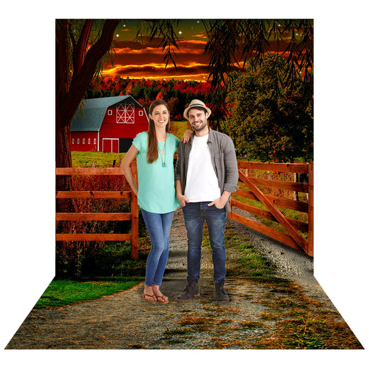 Country Barn Road Photography Backdrop Alba Backgrounds