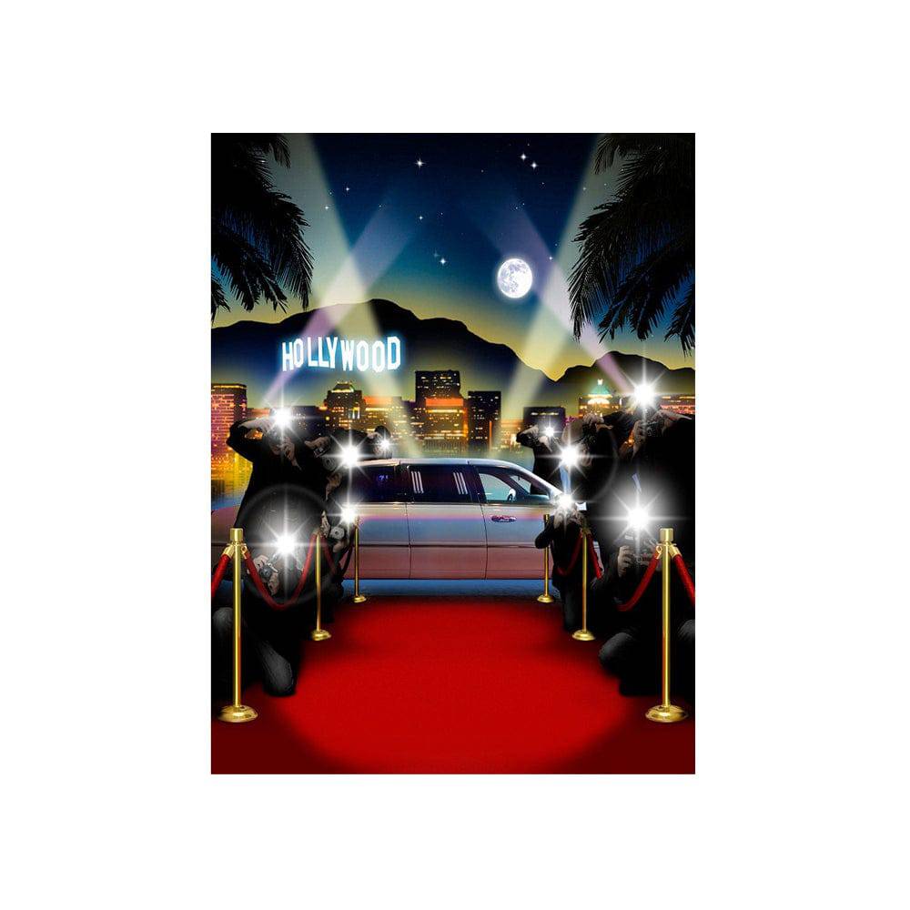 Red Carpet Paparazzi Hollywood Photography Backdrop - Basic 4.4  x 5  