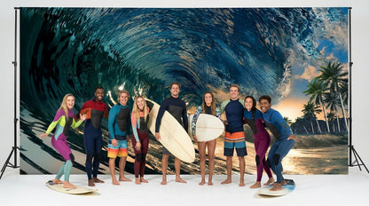 Wave, Surfing Photo Backdrop, Wide Fabric Background