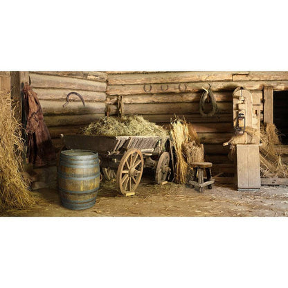 Rustic Barn Country Western Photo Backdrop - Pro 20  x 10  