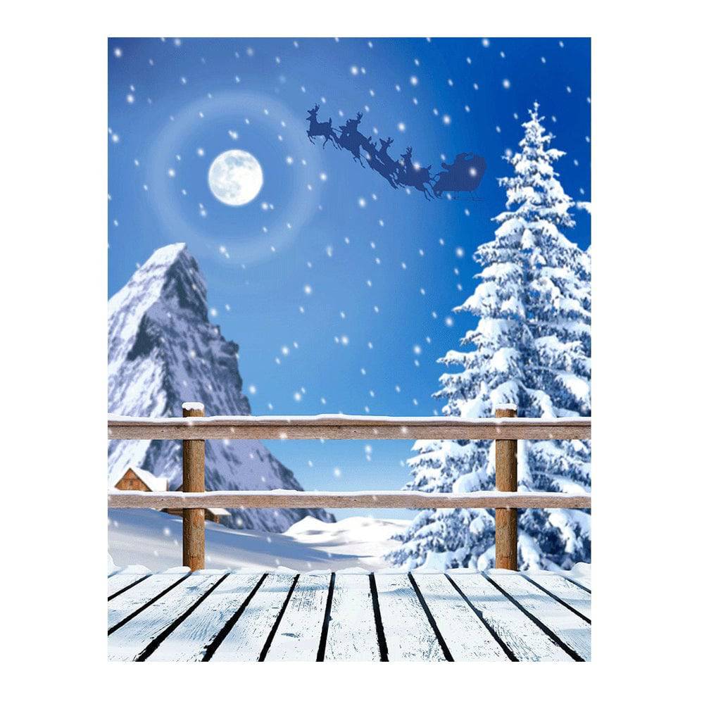 Santa's Sleigh Winter Photo Backdrop - Pro 6  x 8  