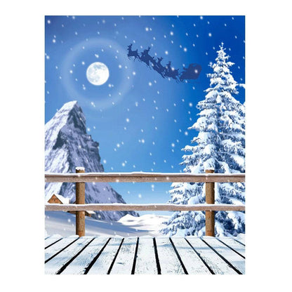Santa's Sleigh Winter Photo Backdrop - Pro 6  x 8  