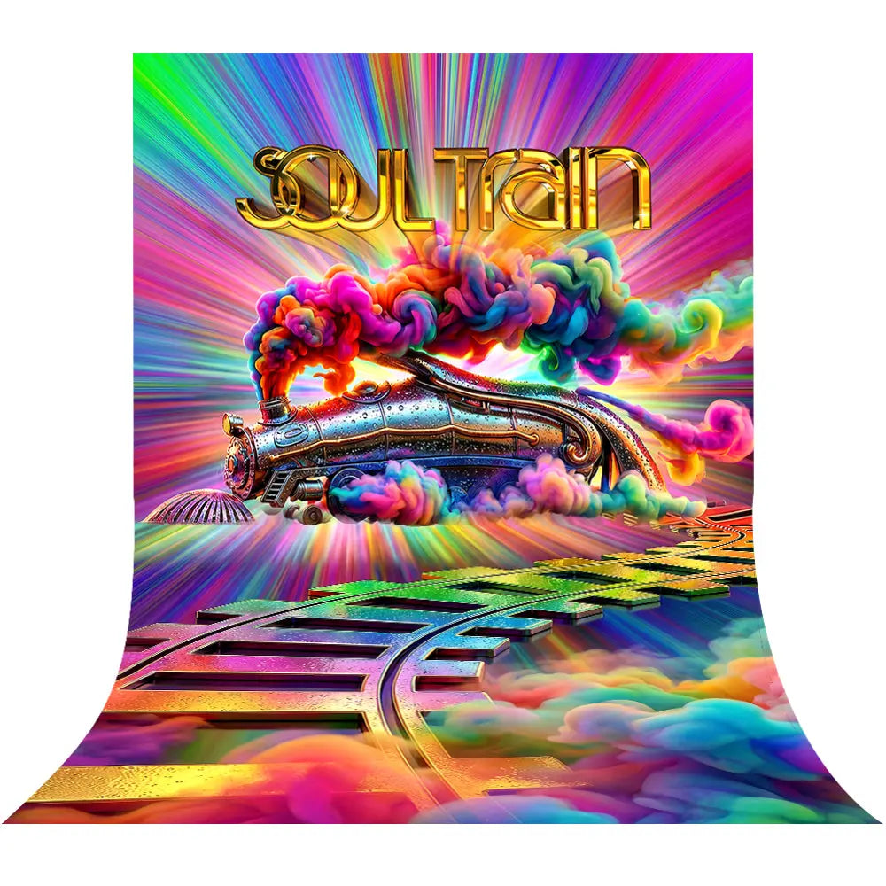 Soul Train Retro Photo Backdrop | Vibrant 70s Disco Party Decorations & Photo Booth Prop Alba Backgrounds