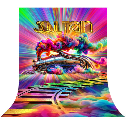 Soul Train Retro Photo Backdrop | Vibrant 70s Disco Party Decorations & Photo Booth Prop Alba Backgrounds