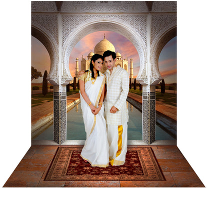 Taj Mahal Arch Way at Daytime Photo Backdrop