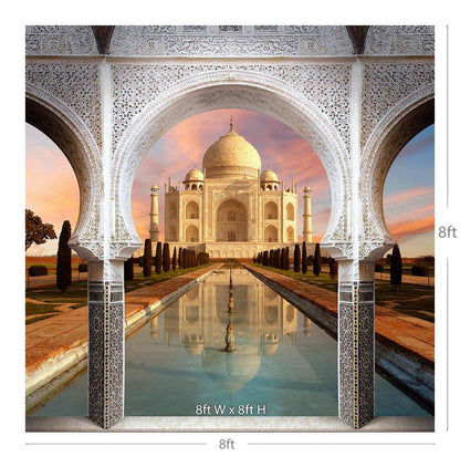 Taj Mahal Arch Way at Daytime Photo Backdrop - Basic 8  x 8  