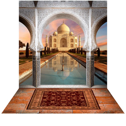 Taj Mahal Arch Way at Daytime Photo Backdrop