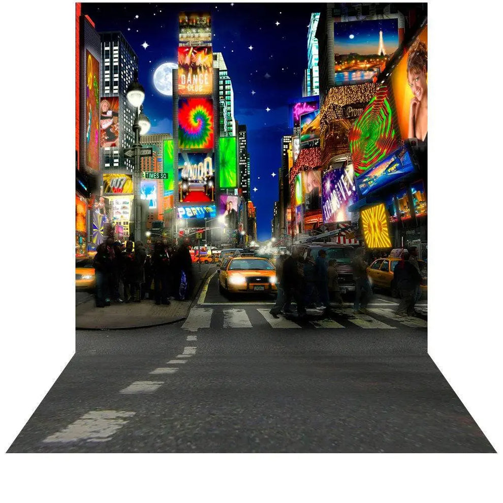 Times Square In Full Color Photo Backdrop - Alba Backgrounds