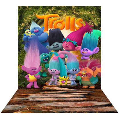 Trolls Party Photo Backdrop - Basic 8  x 16  