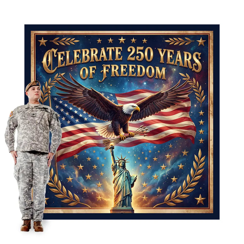 USA 250 Years Backdrop: Independence Day Party Decorations Alba Backgrounds