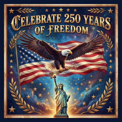USA 250 Years Backdrop: Independence Day Party Decorations Alba Backgrounds