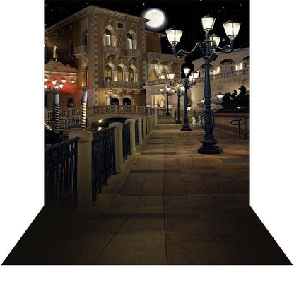 Venice Italy City At Night Photo Backdrop - Basic 8  x 16  