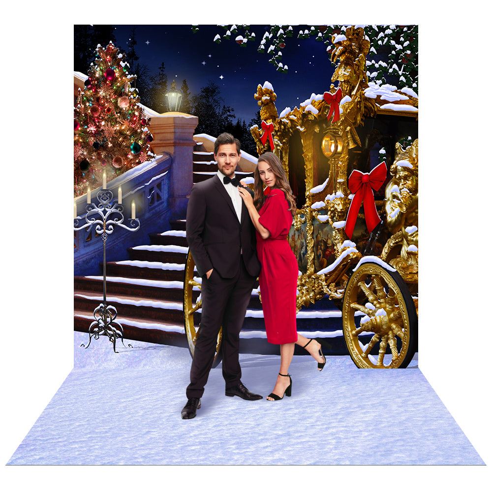 Winter Ball Holiday Carriage Photo Backdrop