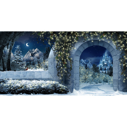 Winter Castle, Wide Fabric Backdrop