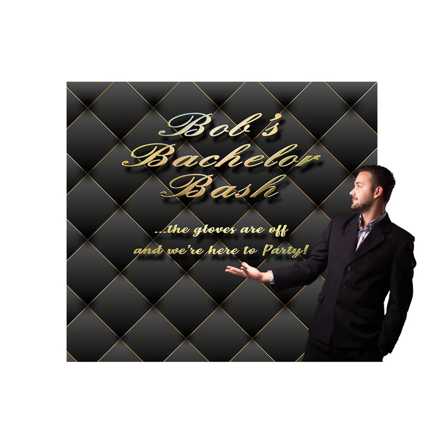 Gold Black Curtain Back drop for Photography - Basic 4.4 x 5