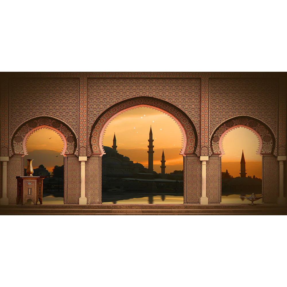 Arabian Nights Arches Balcony Photo Backdrop