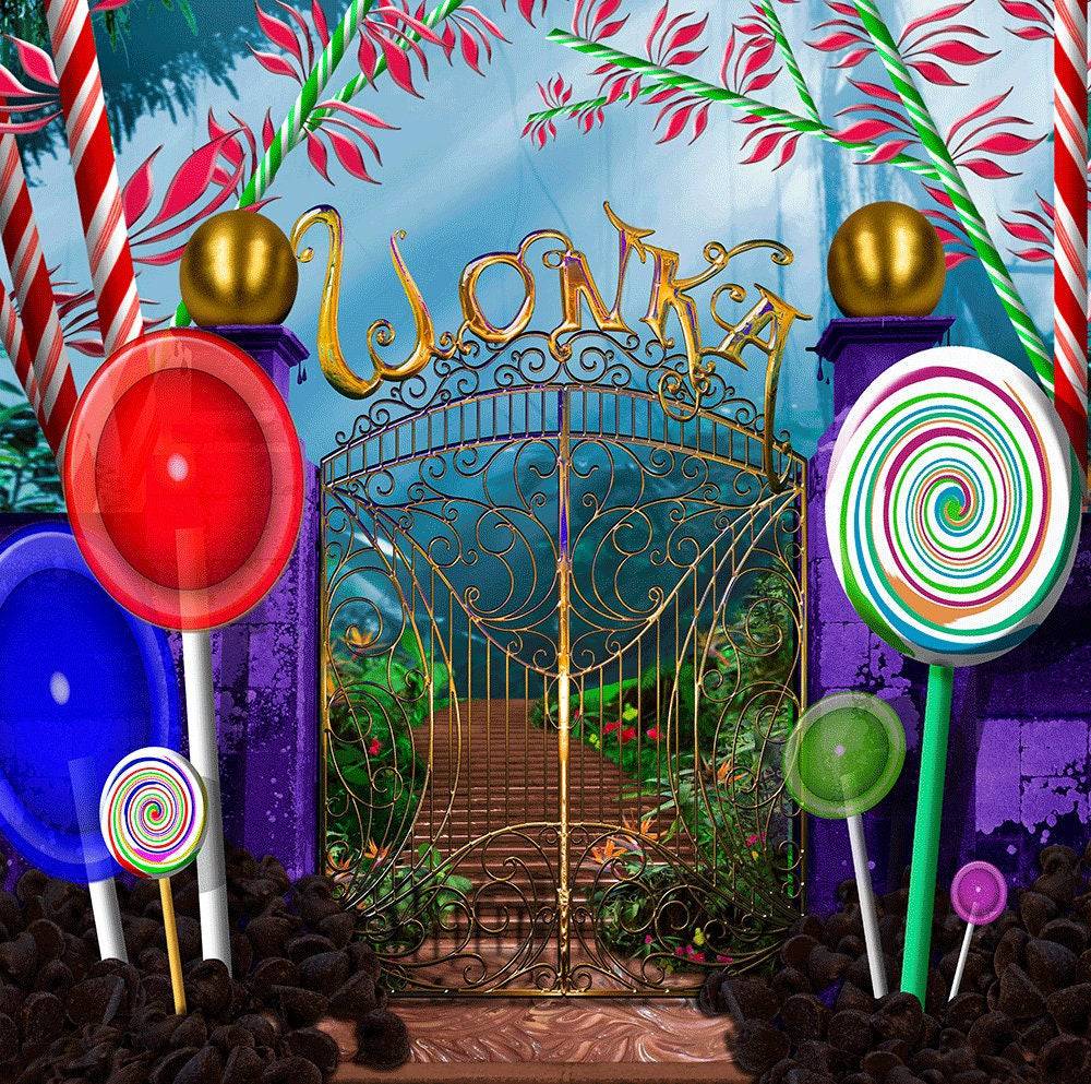 Willy Wonka Lollipop Photo Backdrop