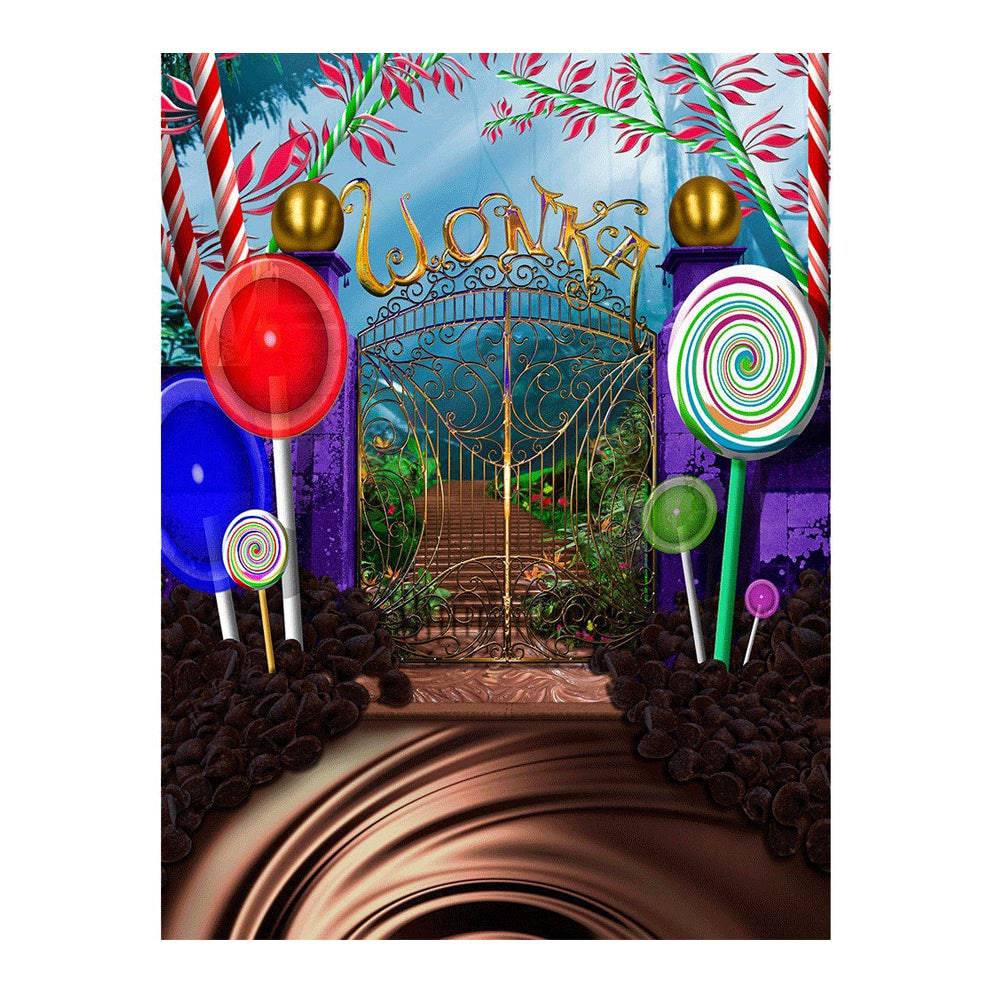 Willy Wonka Lollipop Photo Backdrop