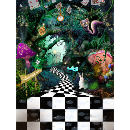Alice In Wonderland Magical Adventure Photo Backdrop