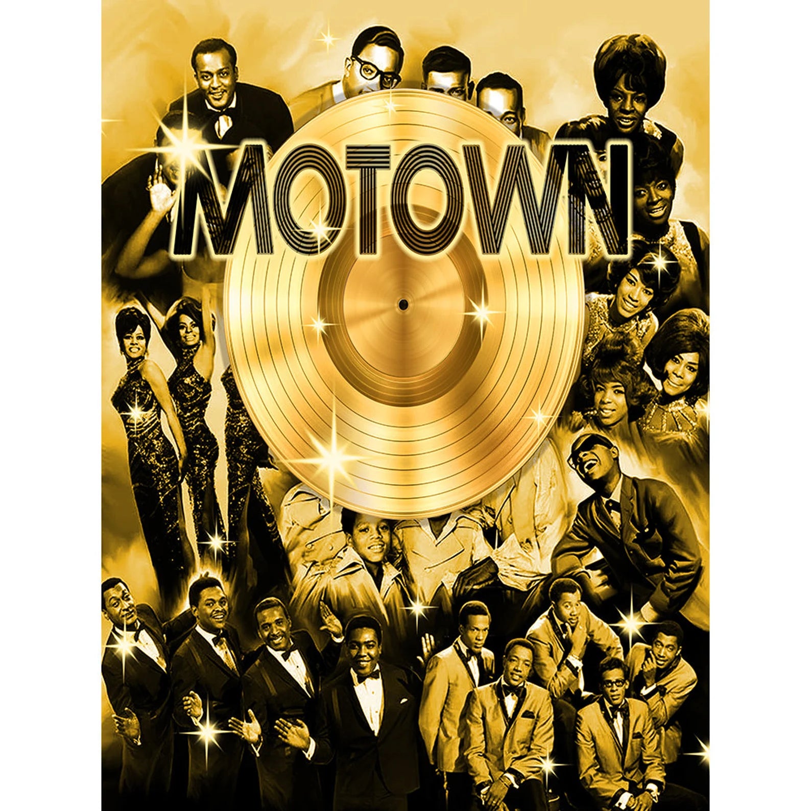 Motown Gold Photo Backdrop Banner - Basic 16  x 8  
