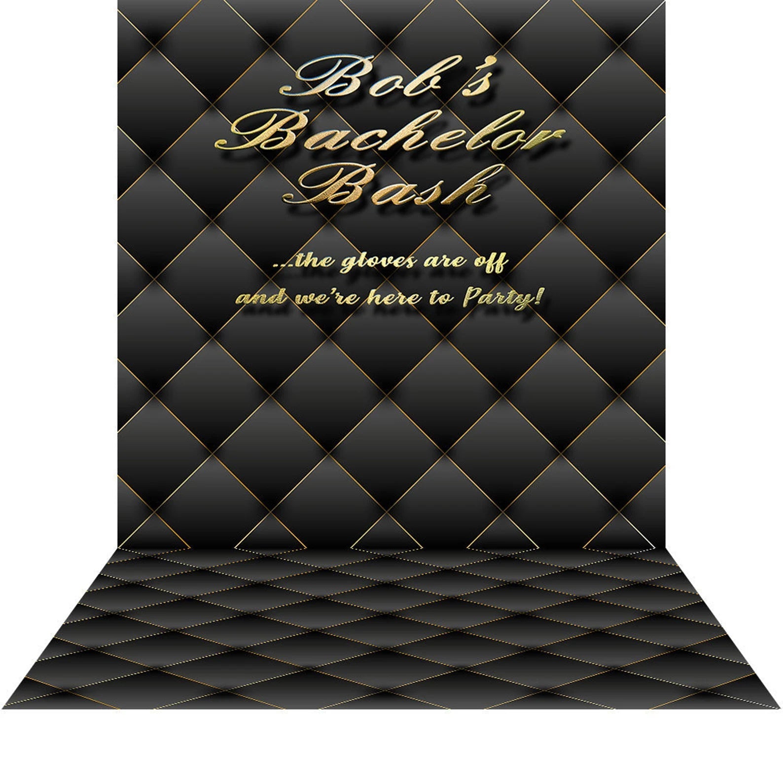 Gold Black Curtain Backdrop for Photography Background - Basic 8  x 16  