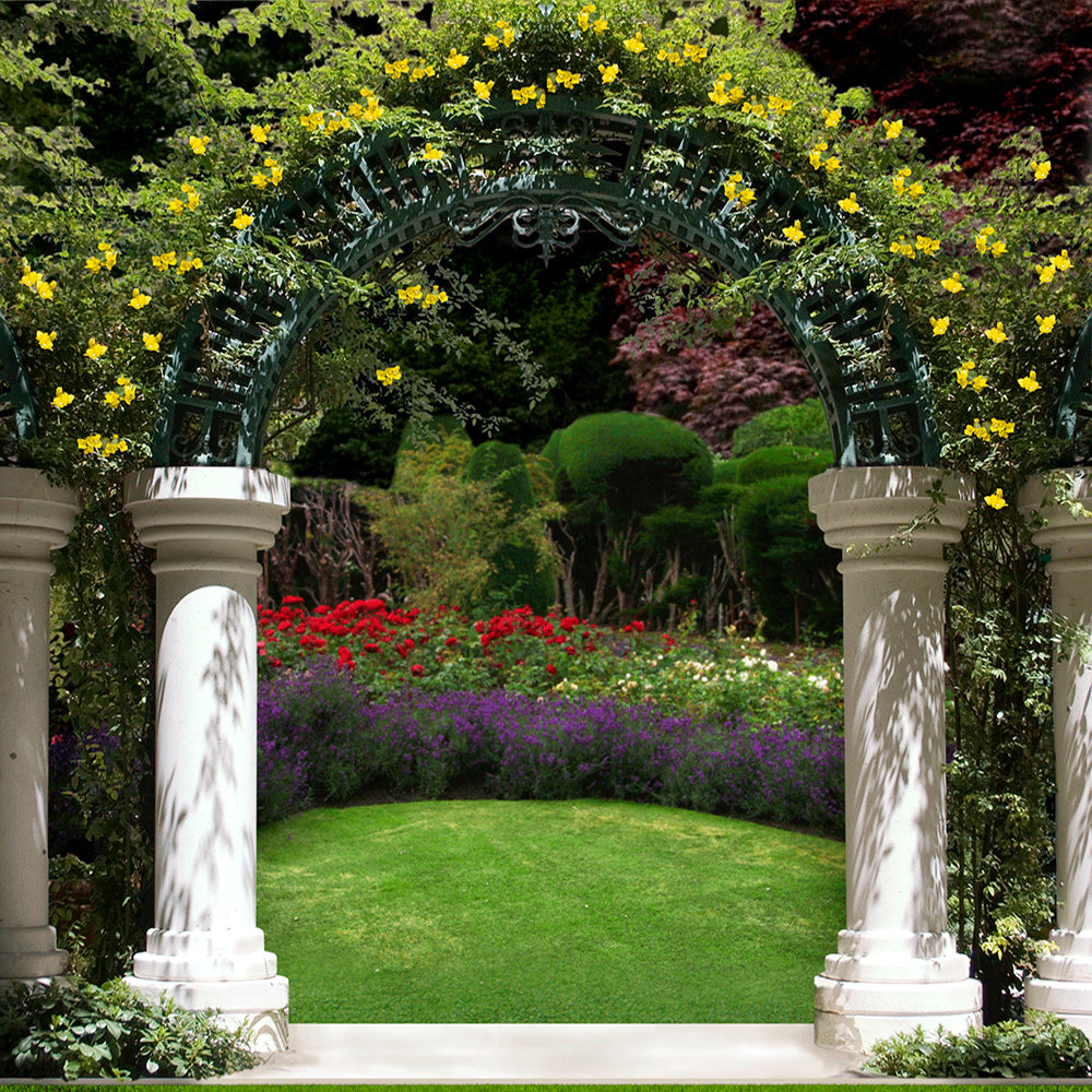 Garden Arch Lawn With Step Photography Backdrop