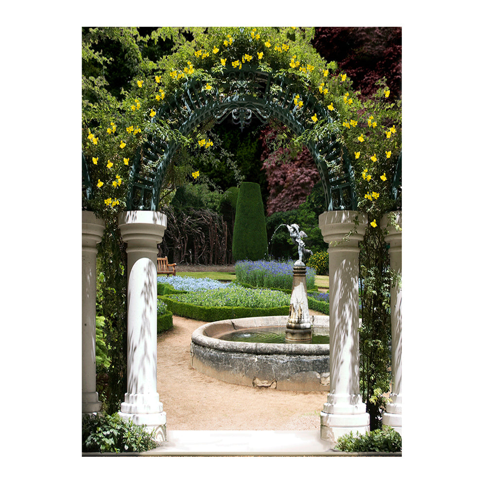 Wedding Garden Arch Fountain Photography Backdrop