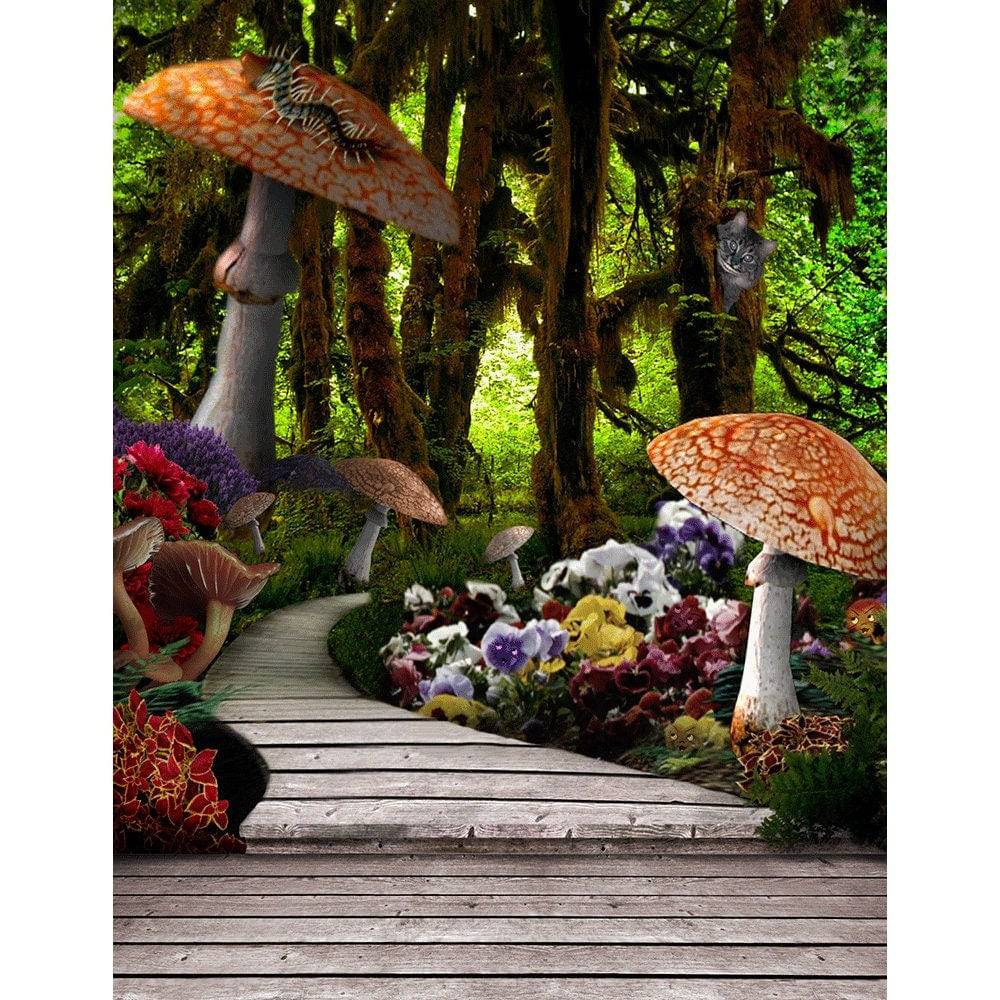 Alice in Wonderland Wood Path Photo Backdrop - Pro 8  x 10  