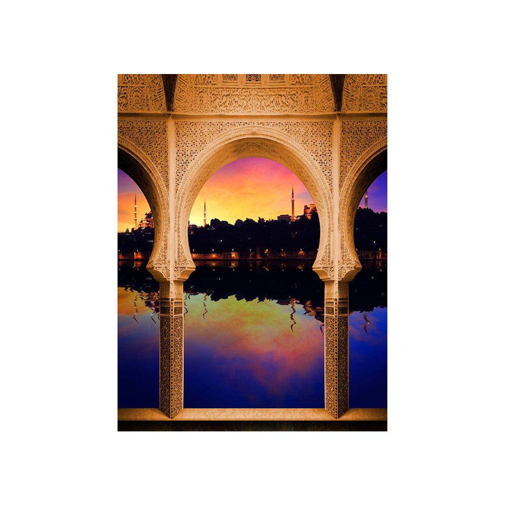 Sunset Arabian Balcony Arch Photo Backdrop - Basic - 4.4  x 5  