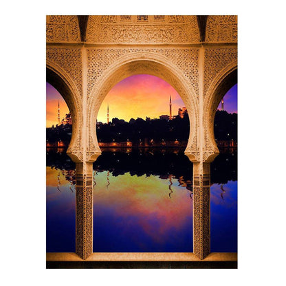 Sunset Arabian Balcony Arch Photo Backdrop - Pro 6  x 8  