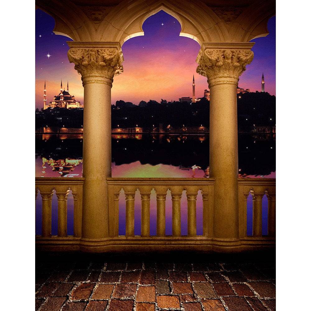 Moroccan Balcony Arch Photo Backdrop - Pro 8  x 10  