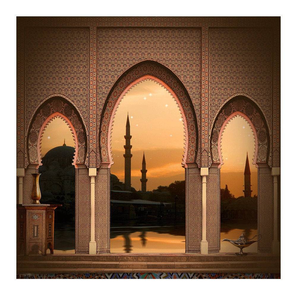 Arabian Nights Arches Balcony Photo Backdrop - Basic 8  x 8  