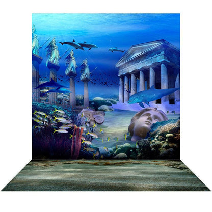 Lost City Of Atlantis Underwater Backdrop - Basic 8  x 16  