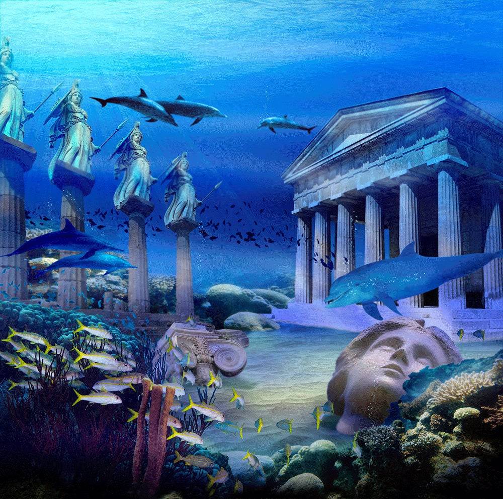 Lost City Of Atlantis Underwater Backdrop - Pro 10  x 10  