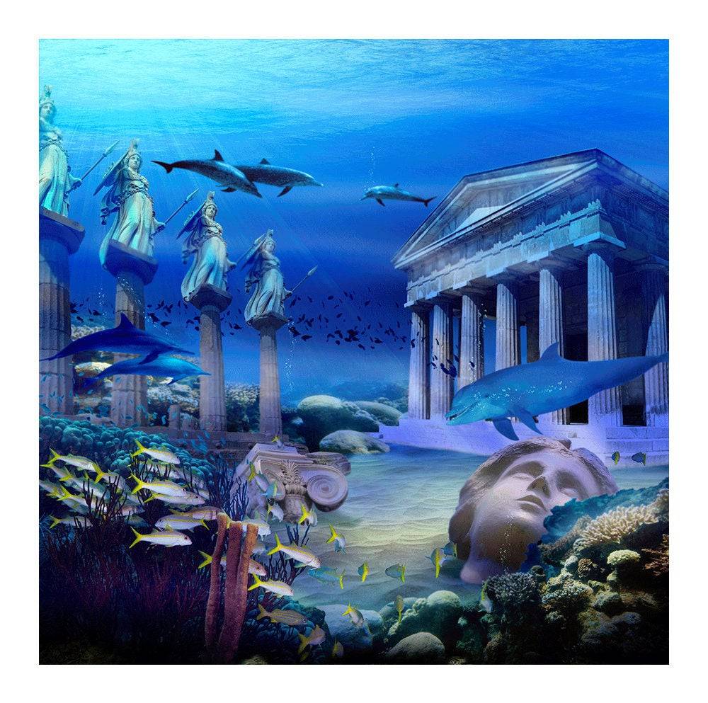 Lost City Of Atlantis Underwater Backdrop - Pro 8  x 8  