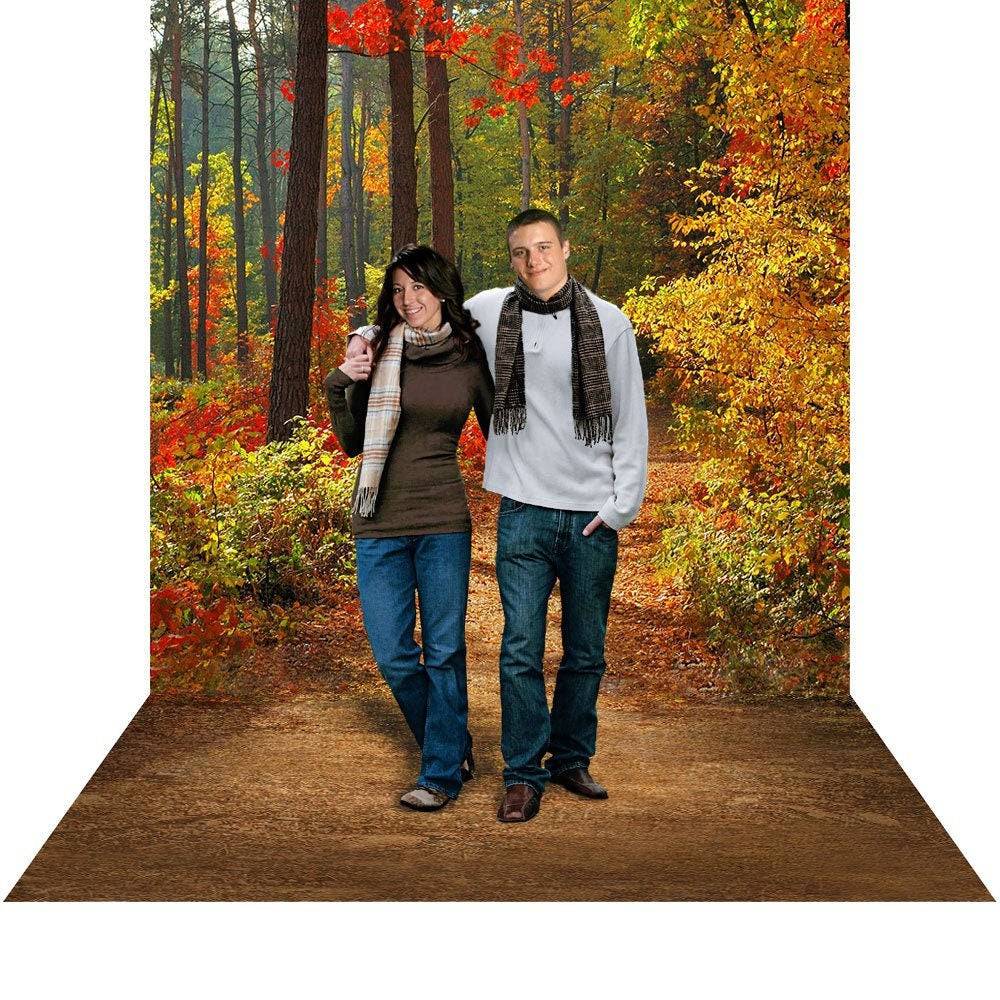 Forest In Fall Photo Backdrop Background