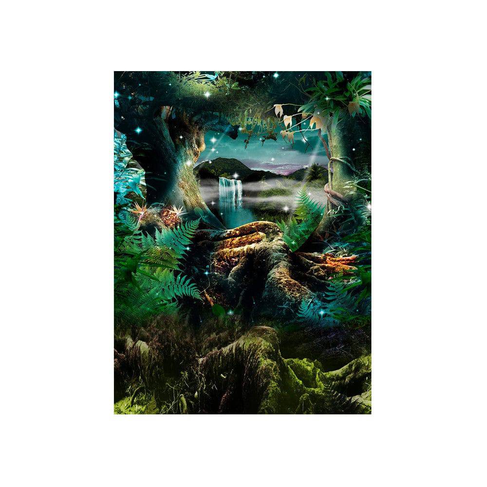 Avatar Jungle Backdrop, Enchanted Trees Photo Backdrop, Tropical Rain Forest Party Theme, fairies, pixies, waterfall Photo Booth Prop - Basic 4.4 x 5