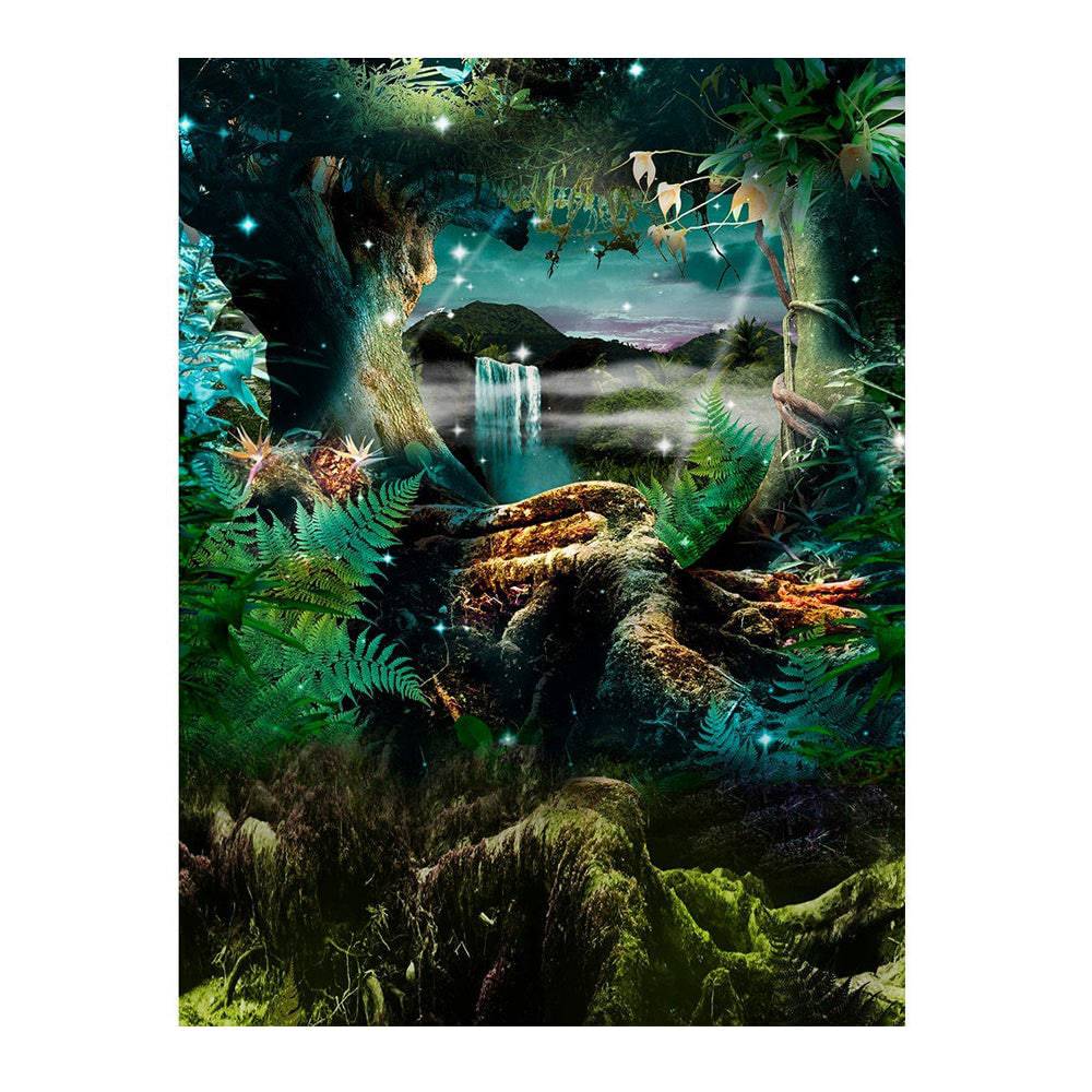Avatar Jungle Backdrop, Enchanted Trees Photo Backdrop, Tropical Rain Forest Party Theme, fairies, pixies, waterfall Photo Booth Prop - Pro 8 x 8